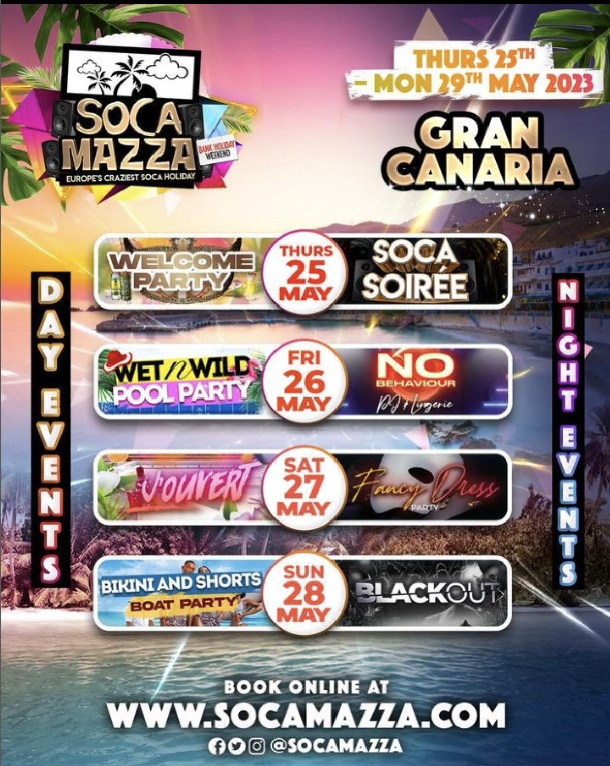 Soca Mazza flyer or graphic.