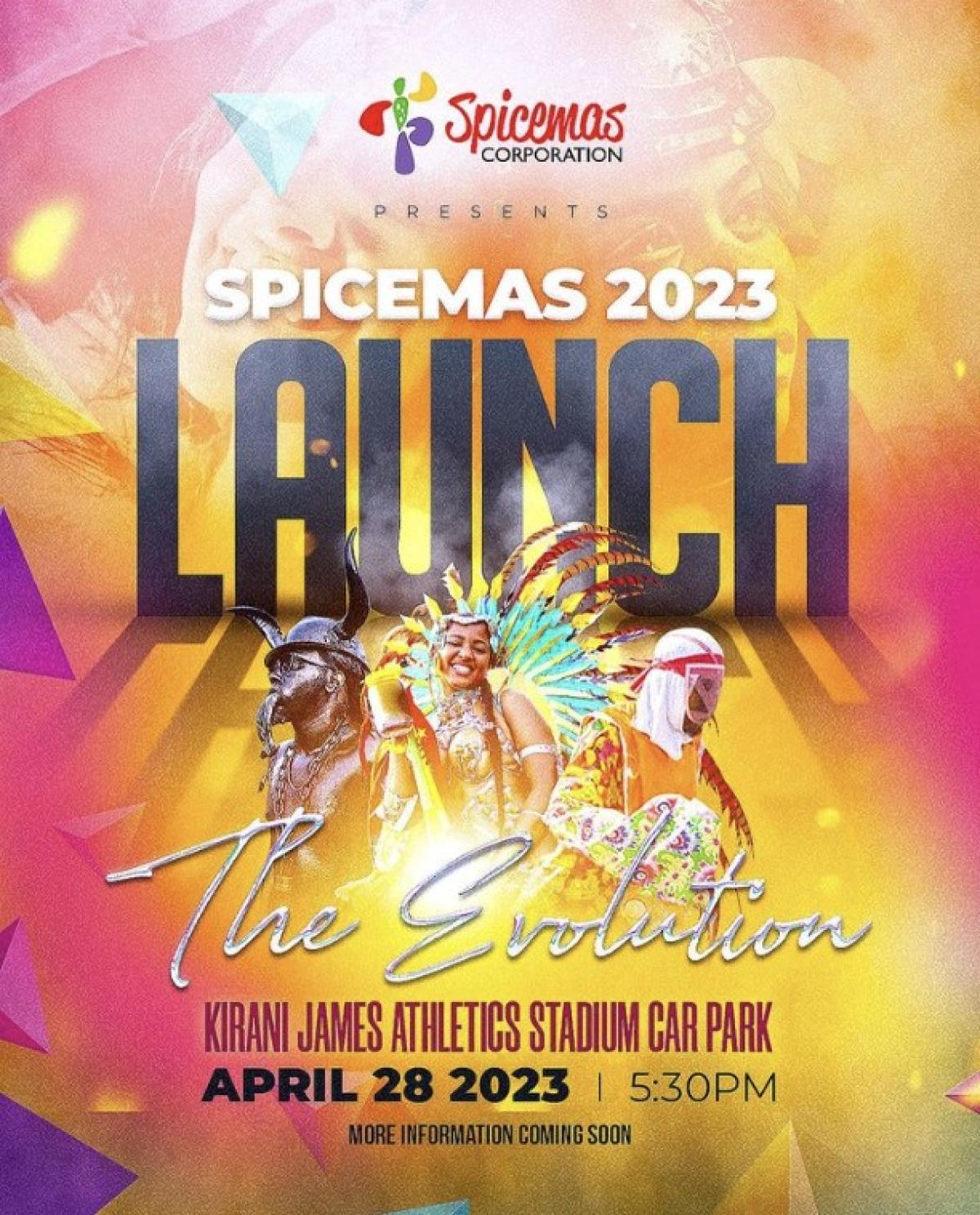 Spicemas Launch flyer or graphic.