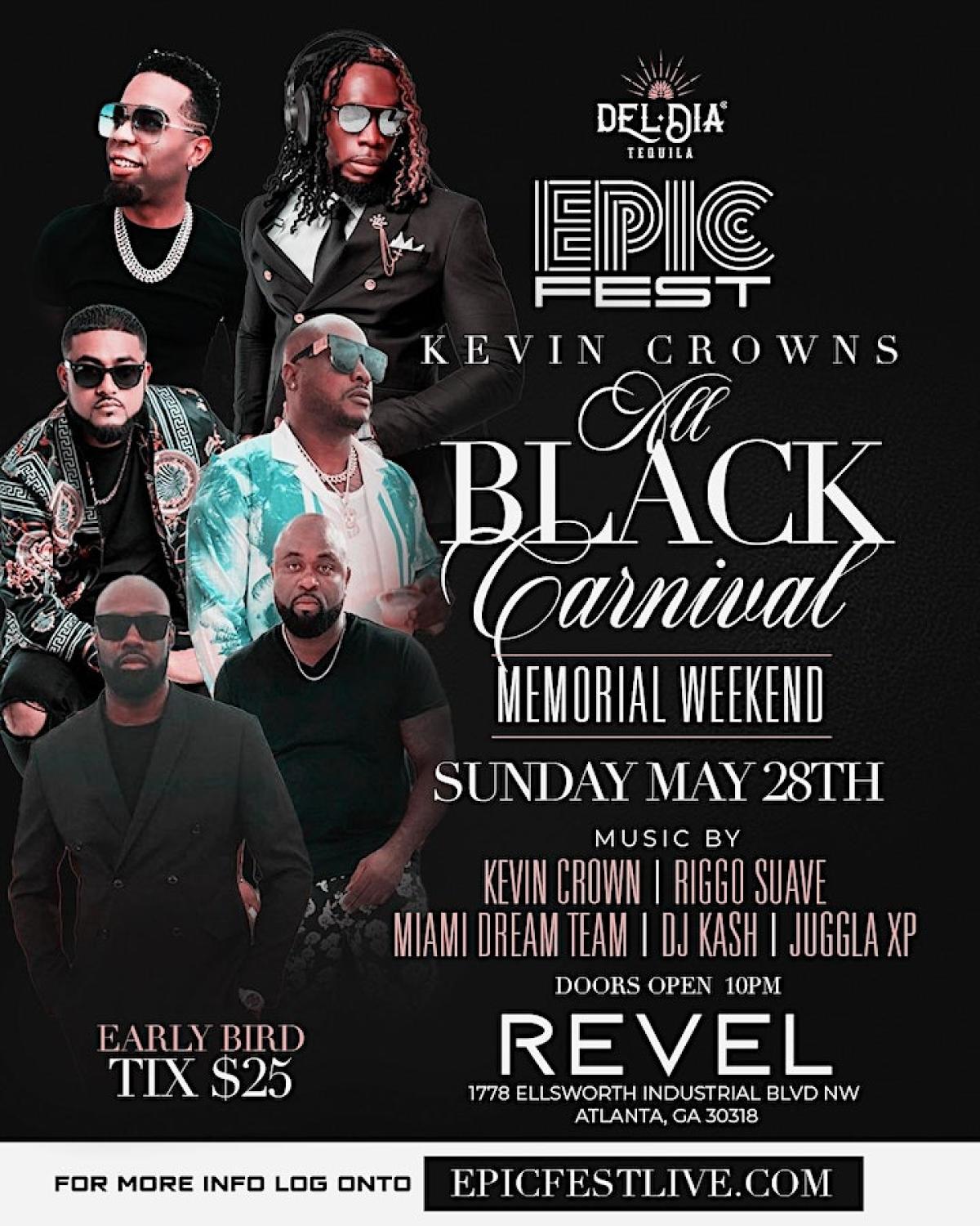 Epic Fest: All Black Carnival flyer or graphic.