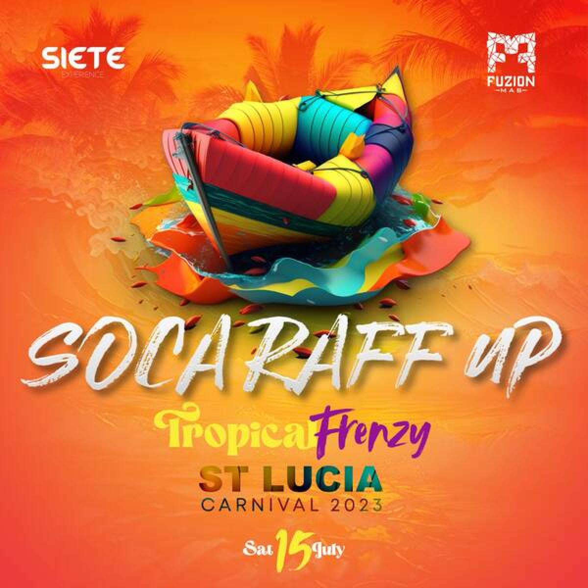 Soca Raff Up  flyer or graphic.