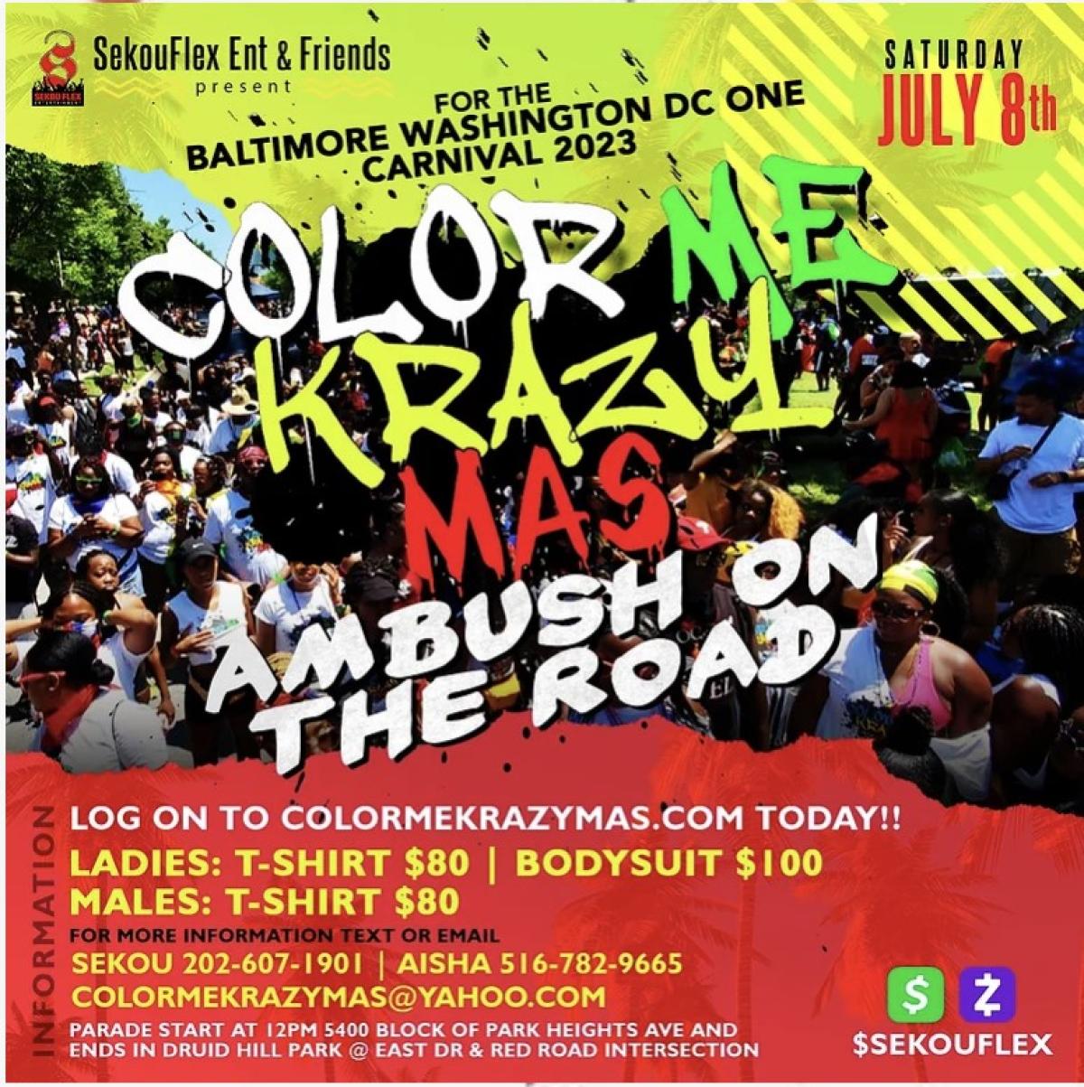 Color Me Crazy flyer or graphic.