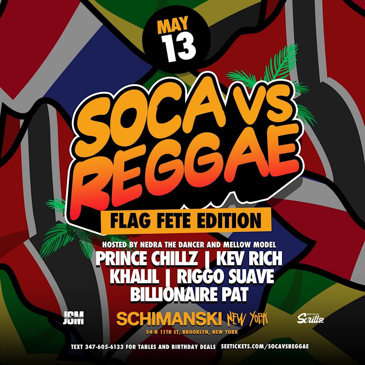 Soca Vs Reggae : Flag Fete Edition flyer or graphic.