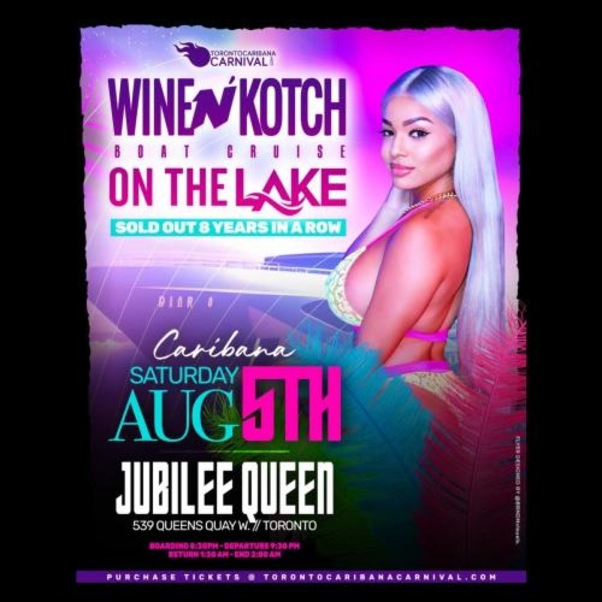 Wine n Kotch Boat Cruise flyer or graphic.