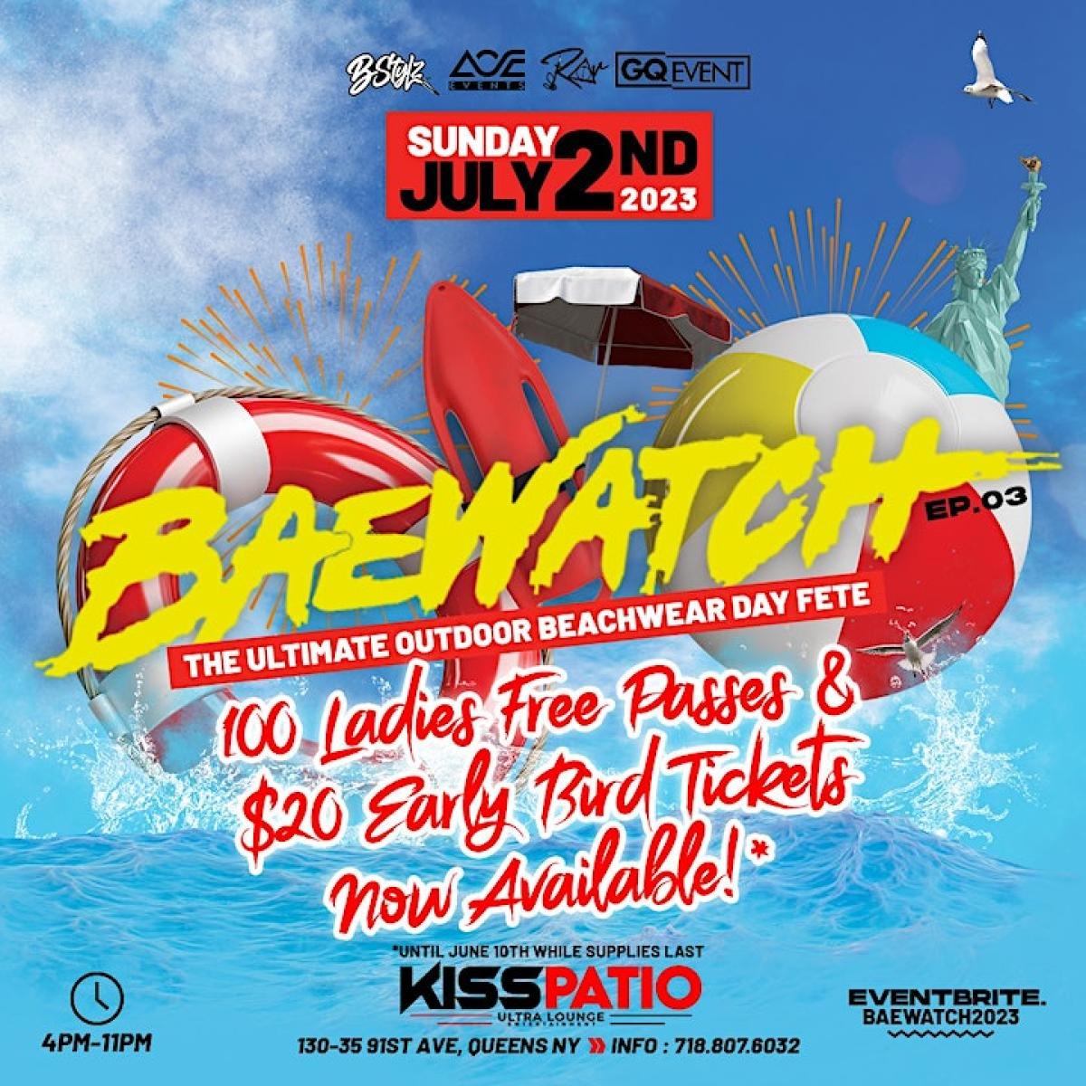 Baewatch flyer or graphic.