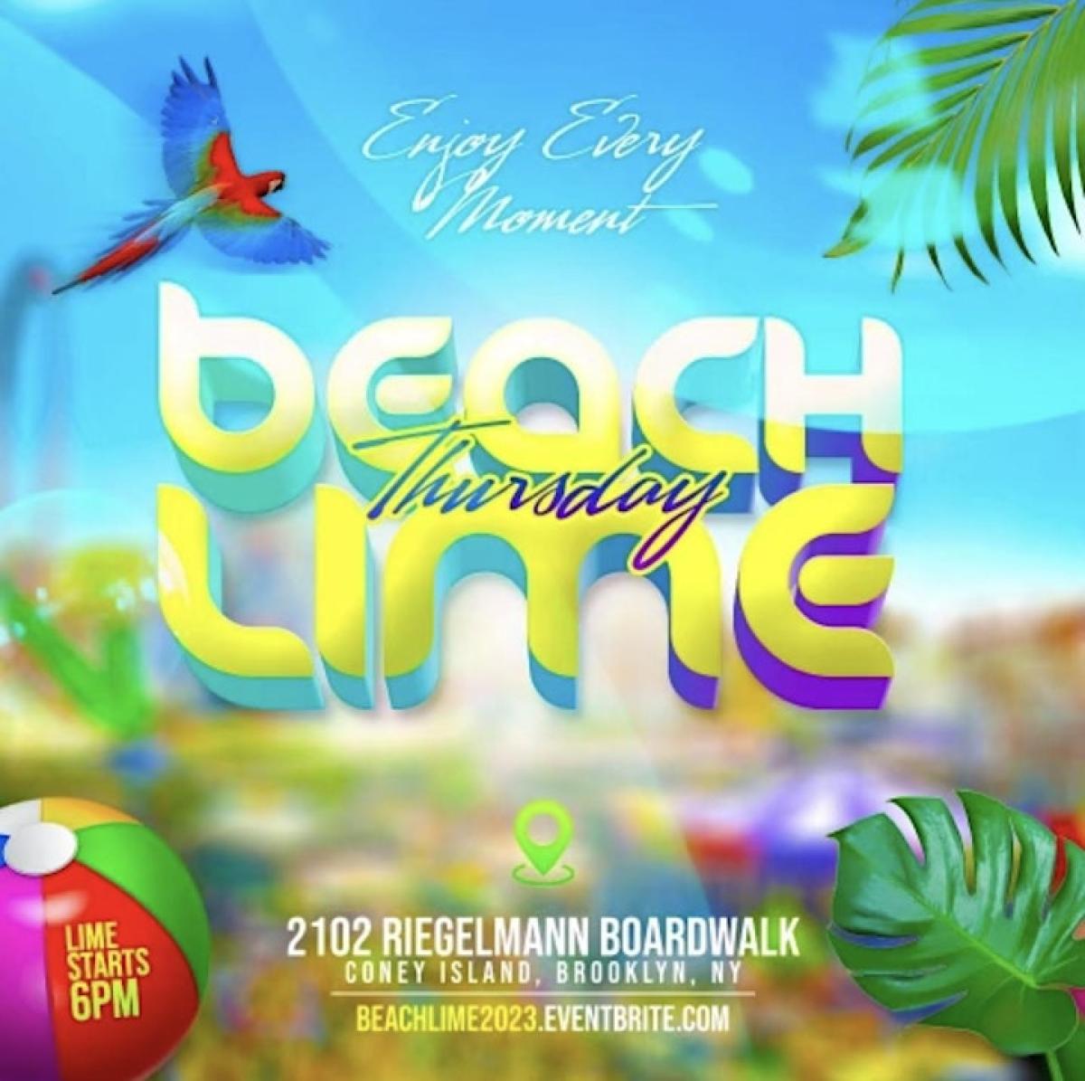 Beach Lime Thursdays flyer or graphic.