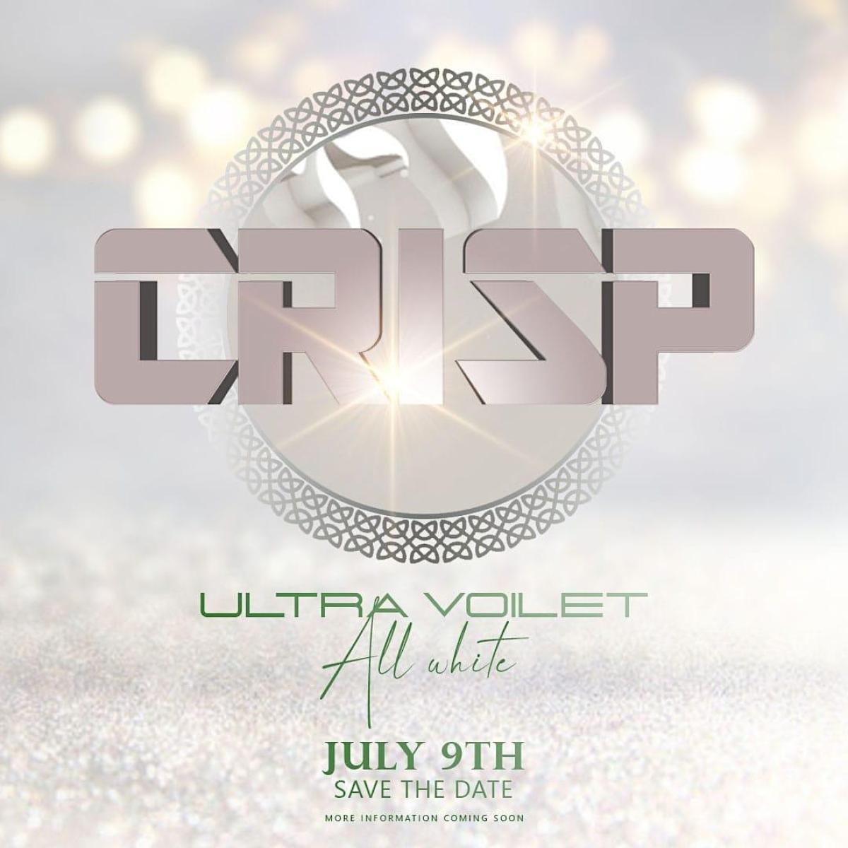 Crisp | Ultraviolet (All White) flyer or graphic.