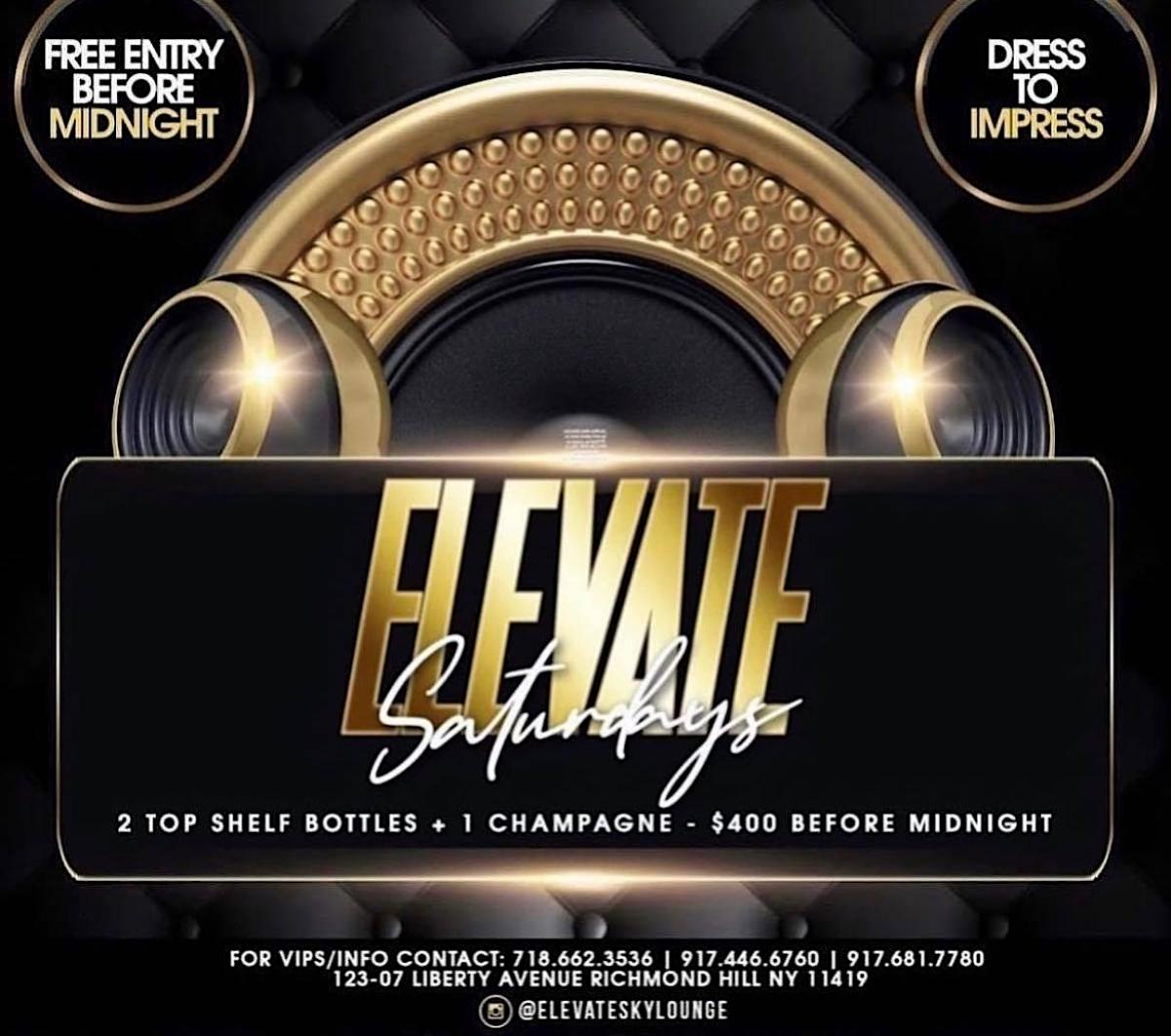 Elevate Saturdays flyer or graphic.