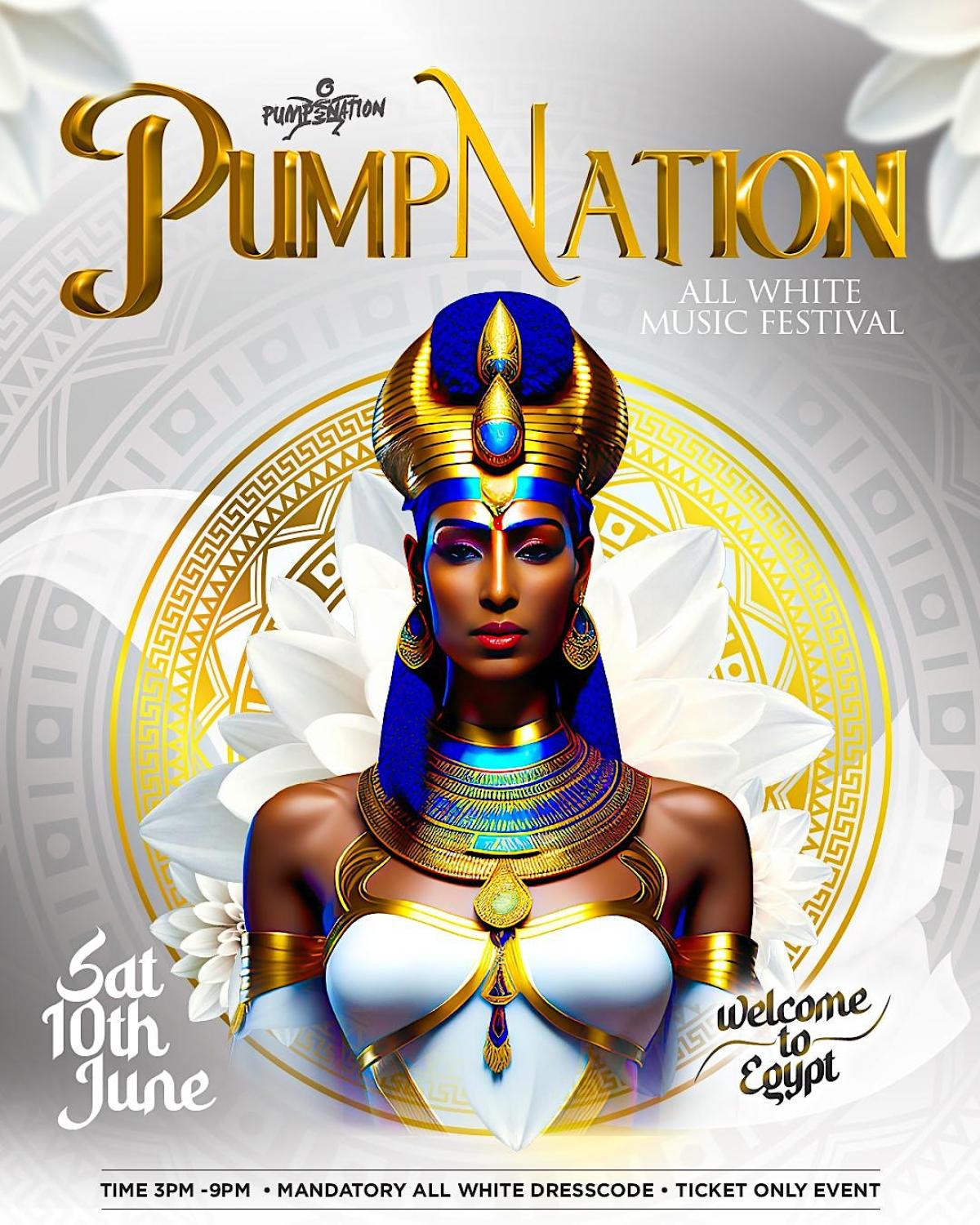 Pump Nation - All White flyer or graphic.