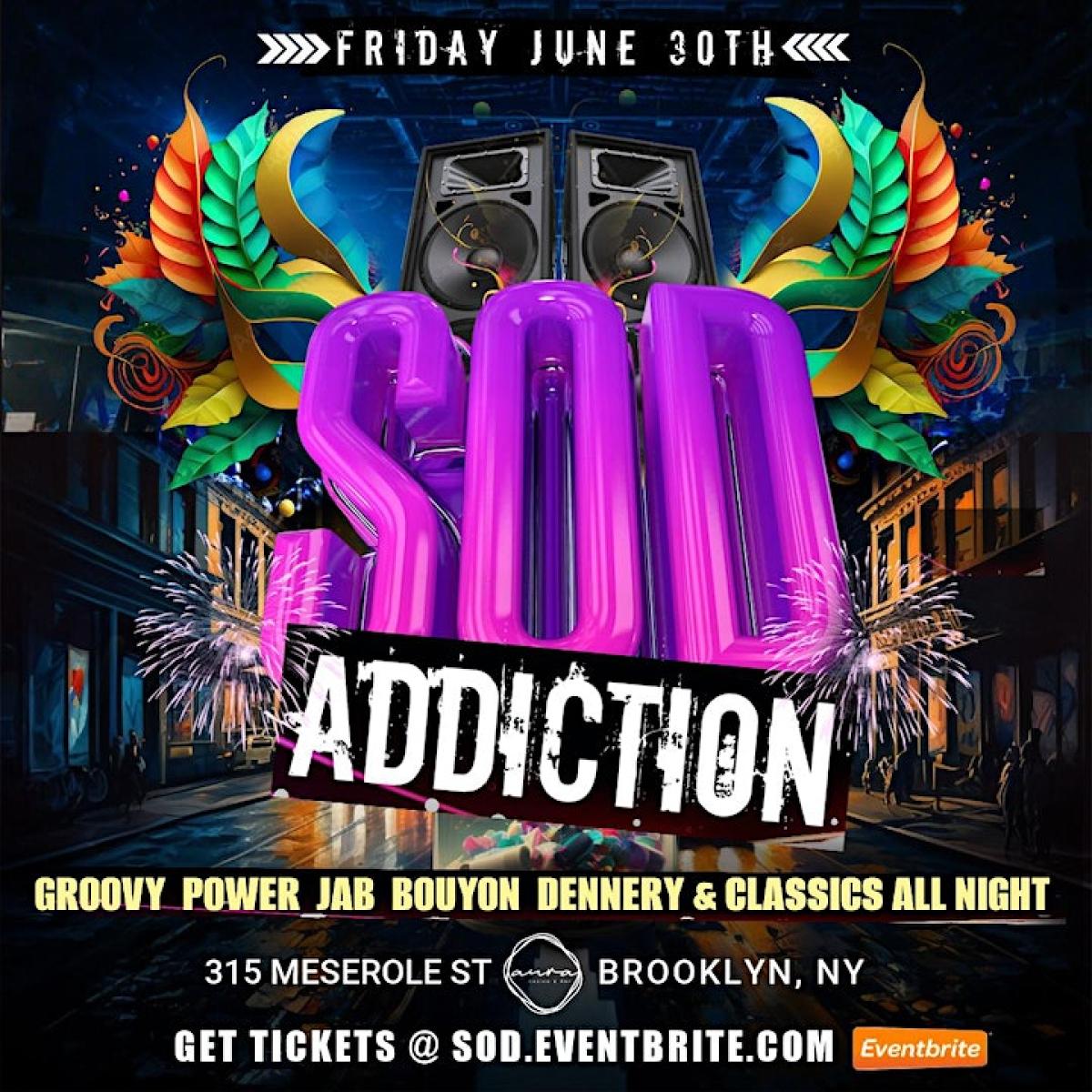 Soca Overdose Addiction flyer or graphic.