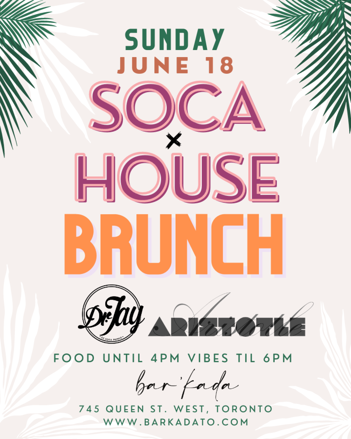 Soca x House Brunch flyer or graphic.