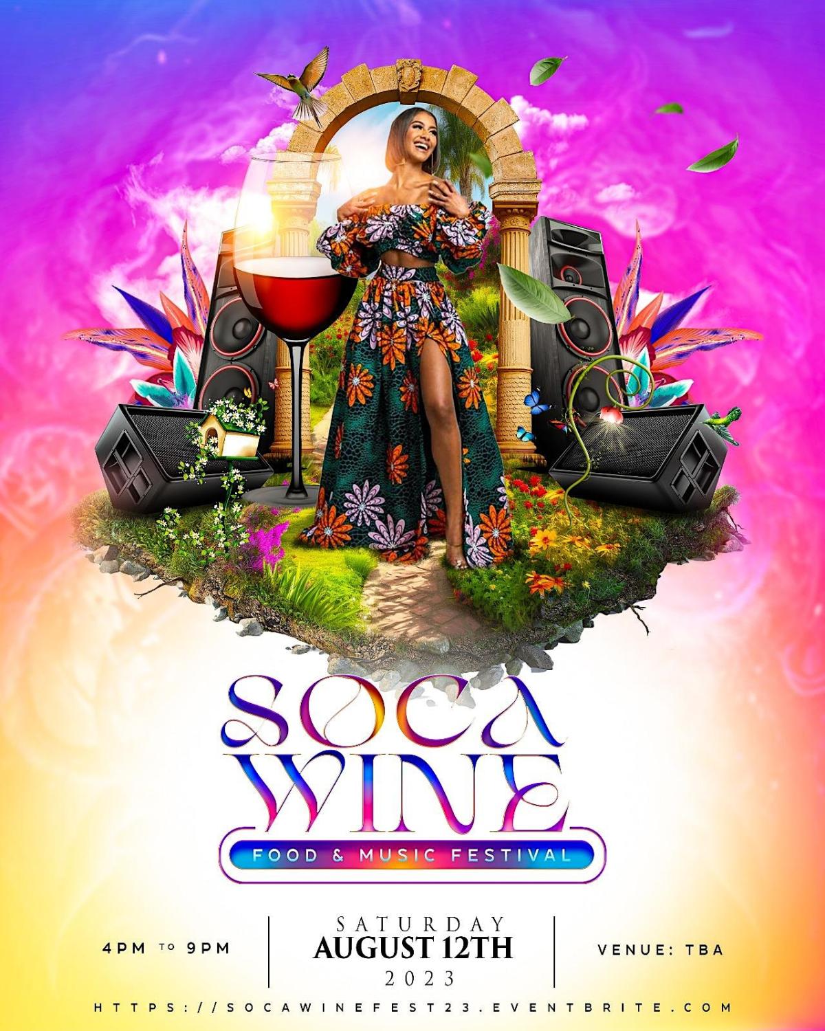 SOCA Wine Music & Food Festival flyer or graphic.