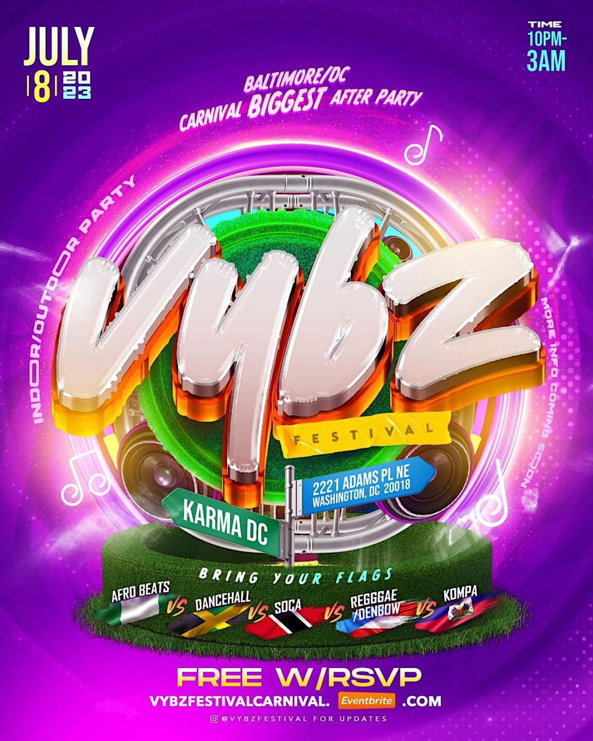 Vybz Festival Carnival flyer or graphic.