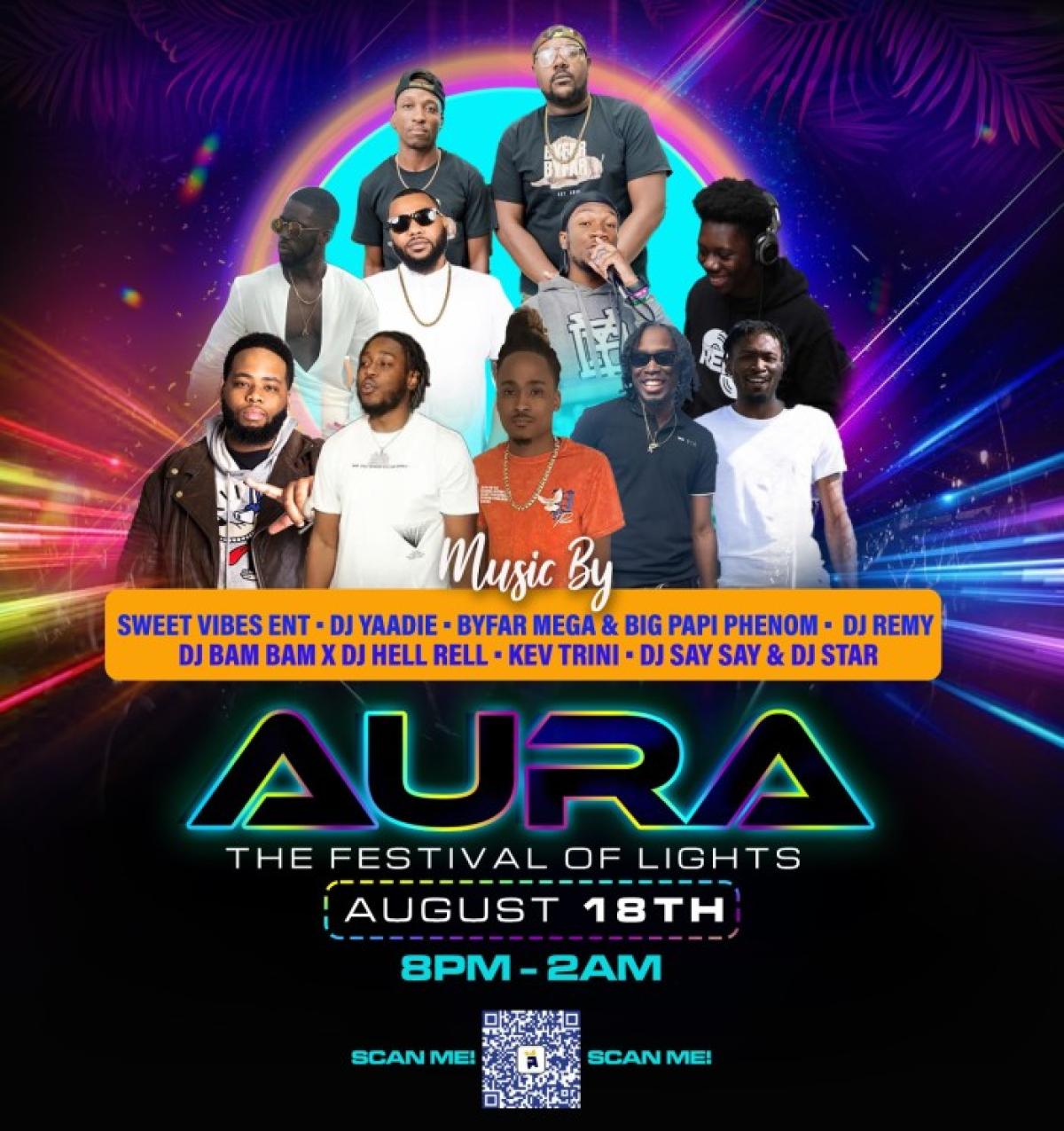 Aura - The Festival of Lights flyer or graphic.