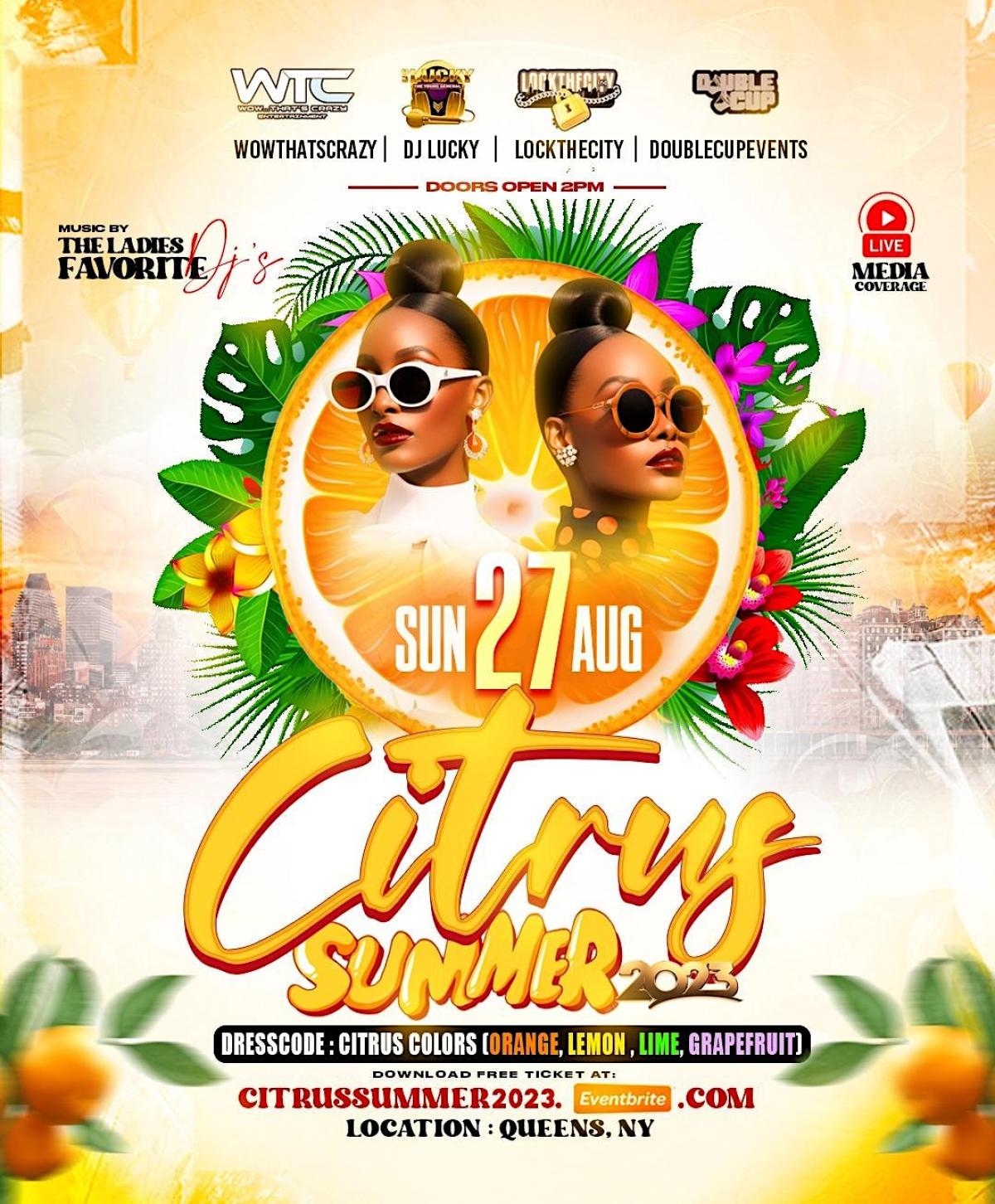 Citrus Summer flyer or graphic.