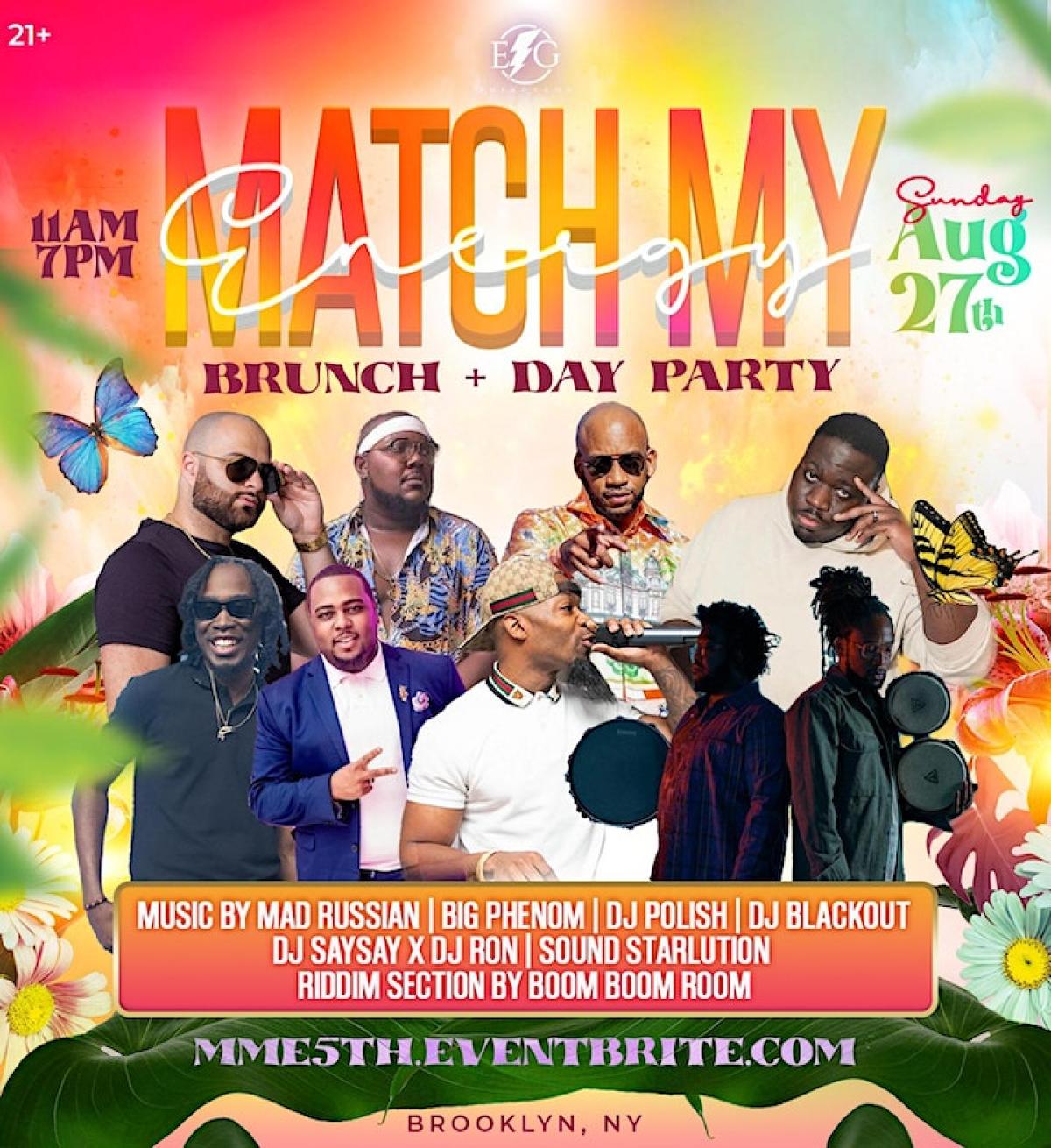 Match My Energy Brunch flyer or graphic.