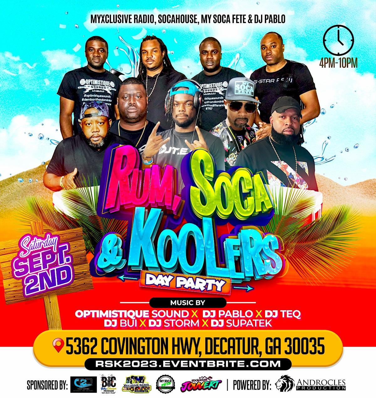 Rum Soca & Koolers flyer or graphic.