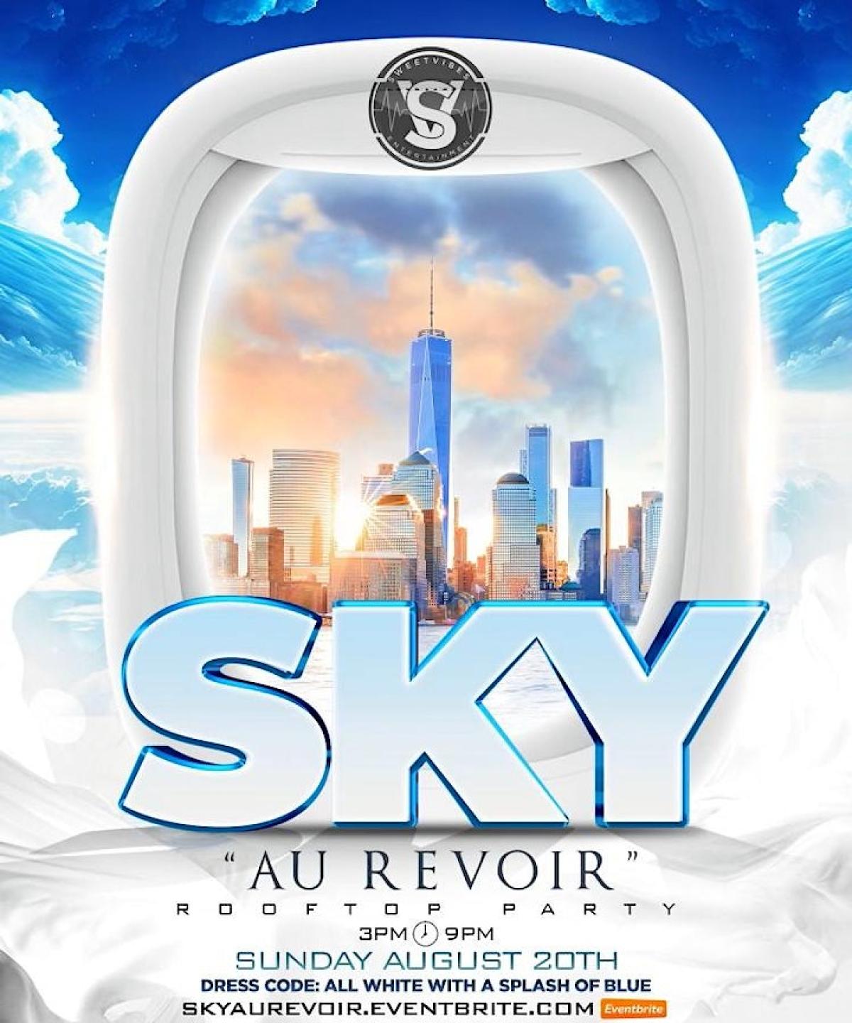 Sky "Au Revoir" flyer or graphic.