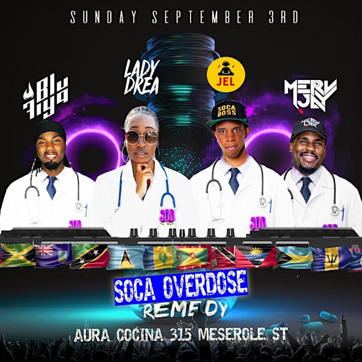 Soca Overdose Remedy flyer or graphic.