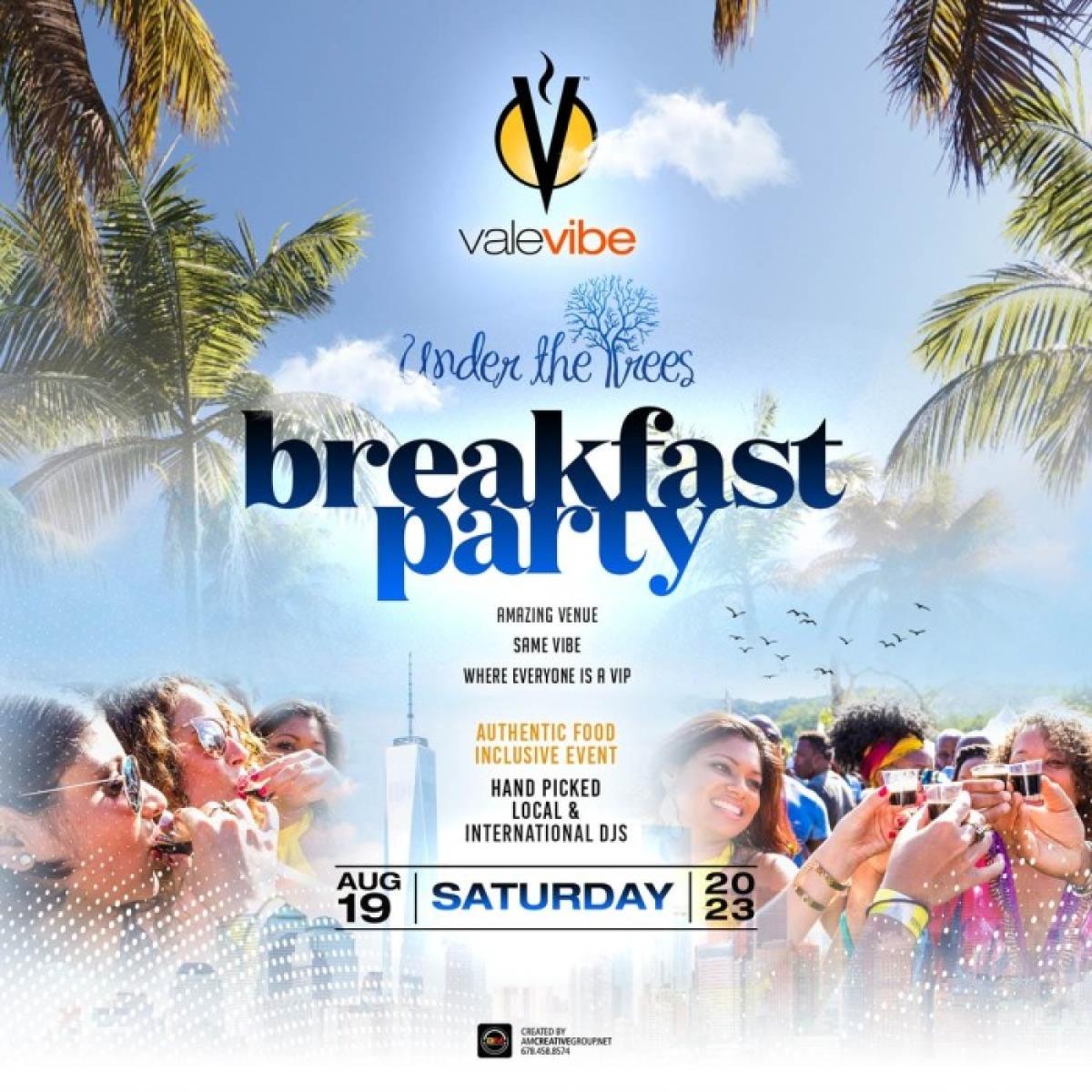 ValeVibe and Under The Trees Breakfast Party flyer or graphic.