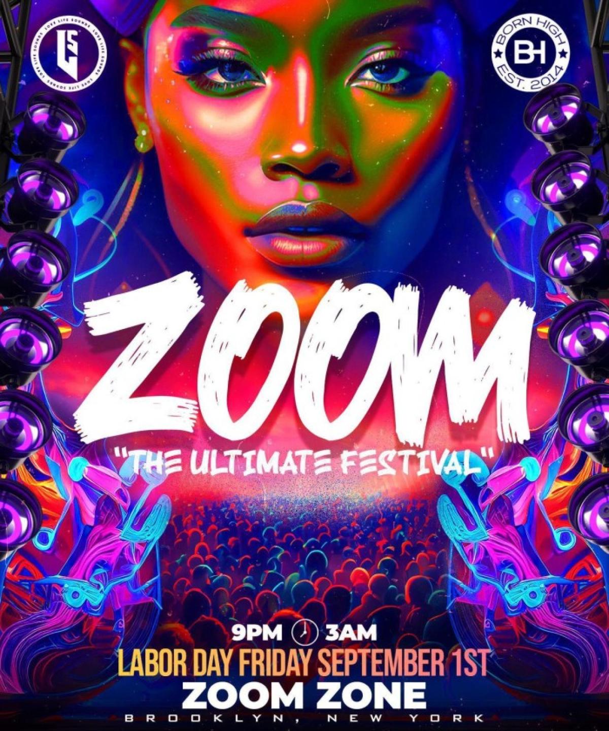 Zoom "The Ultimate Festival" flyer or graphic.