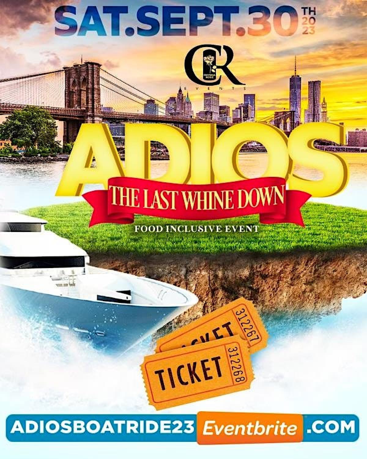 Adios Boatride flyer or graphic.