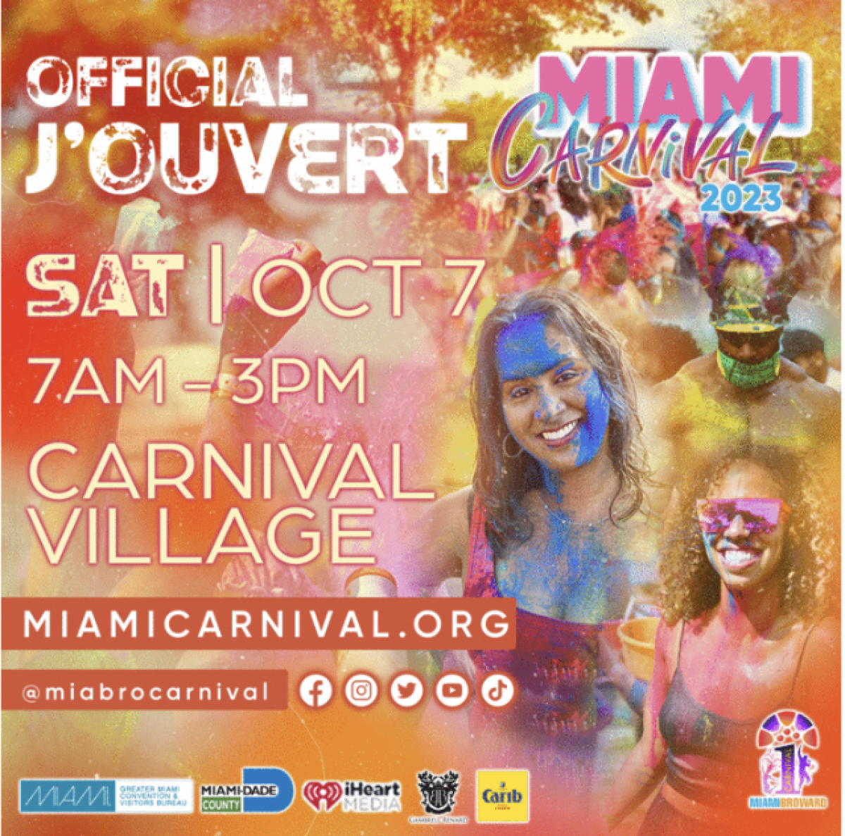 Miami Carnival Jouvert  flyer or graphic.