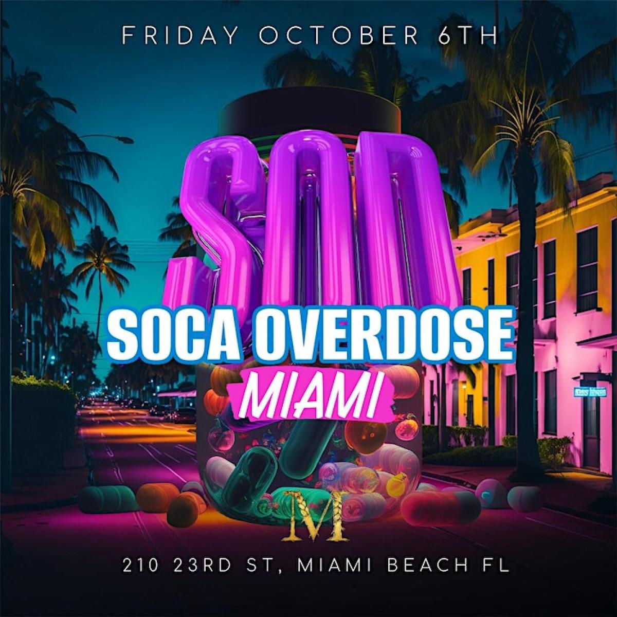 Soca Overdose flyer or graphic.