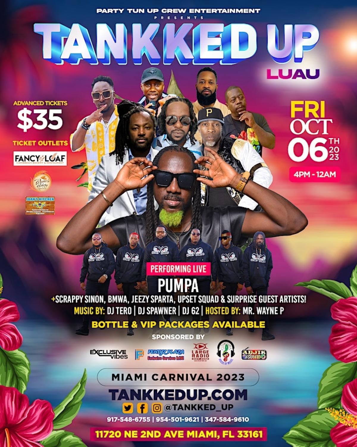 Tankked Up “Luau”  flyer or graphic.