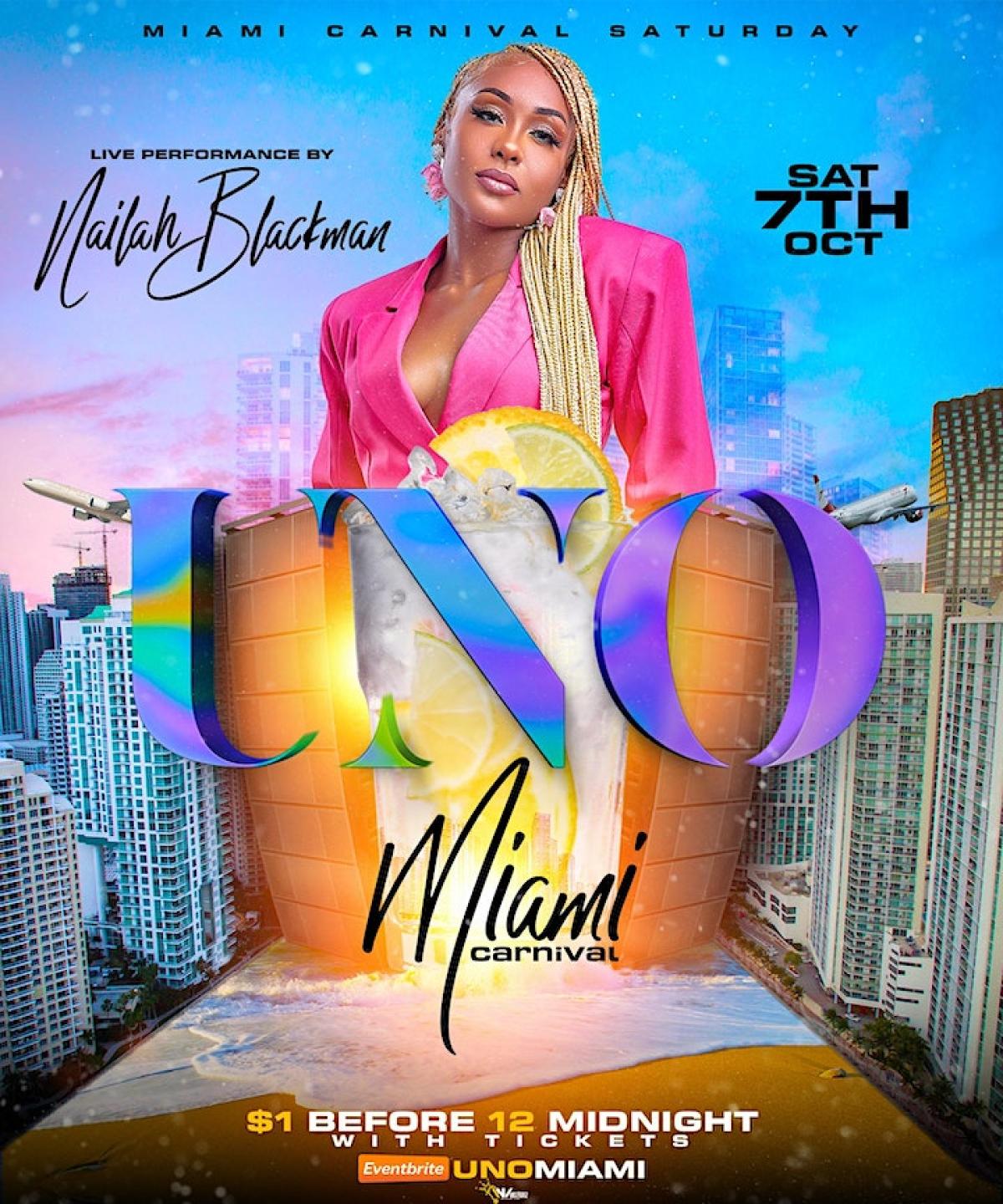 UNO Miami Carnival flyer or graphic.