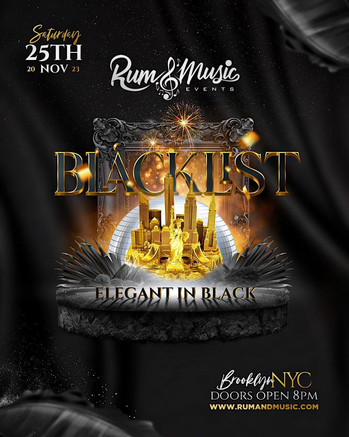 Blacklist | Elegant in Black flyer or graphic.