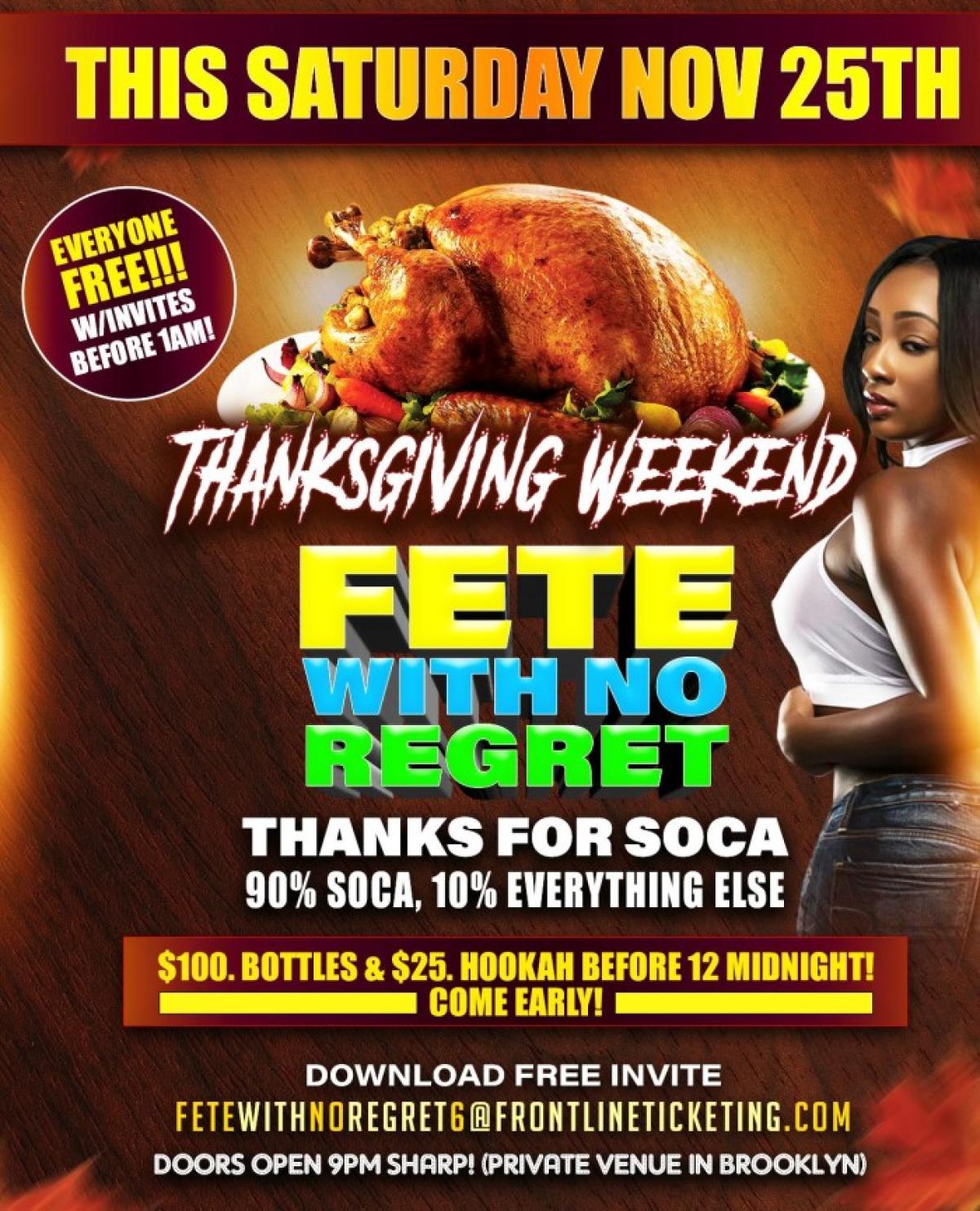 Fete With No Regret 6 flyer or graphic.