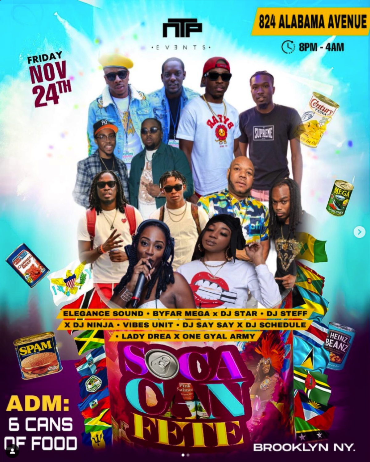 Soca Can Fete flyer or graphic.