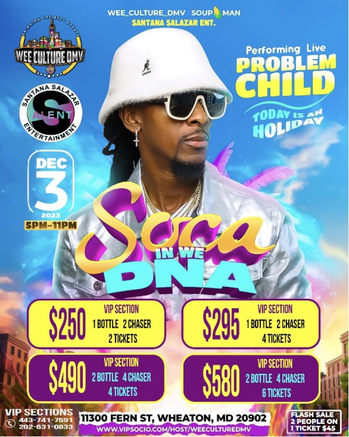 Soca In We DNA flyer or graphic.