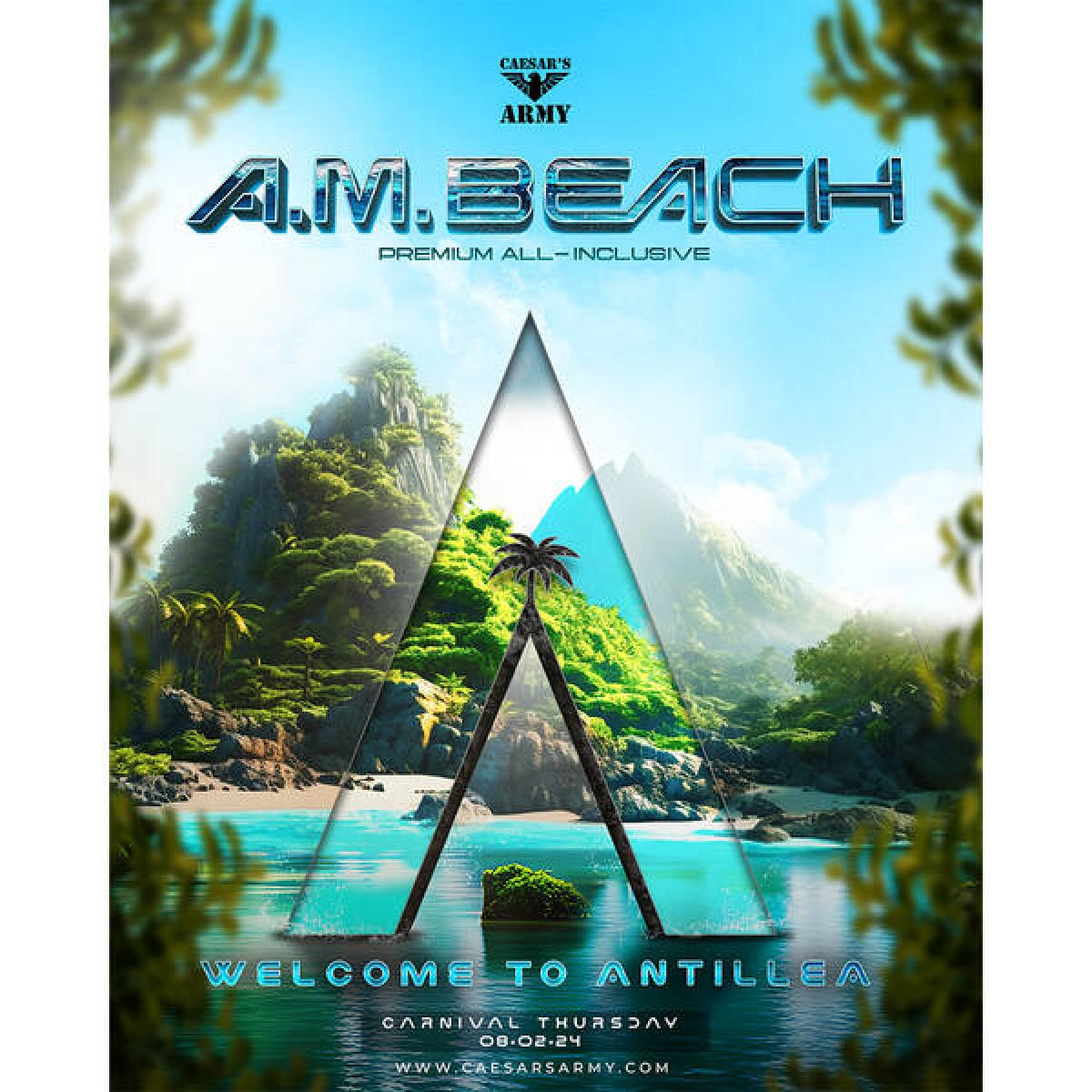 A.M. Beach Antillea flyer or graphic.