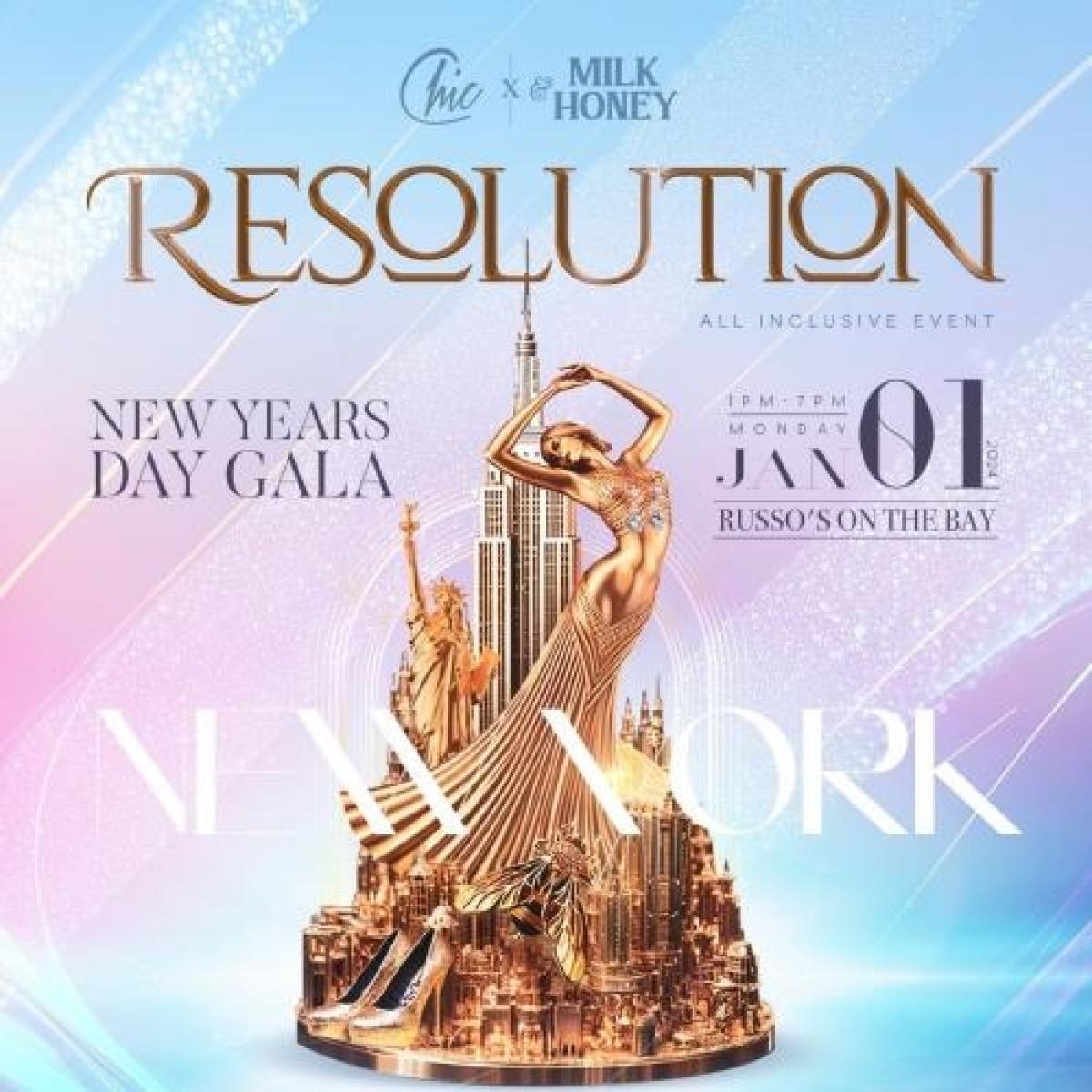 Chic x Milk & Honey Resolution Gala flyer or graphic.