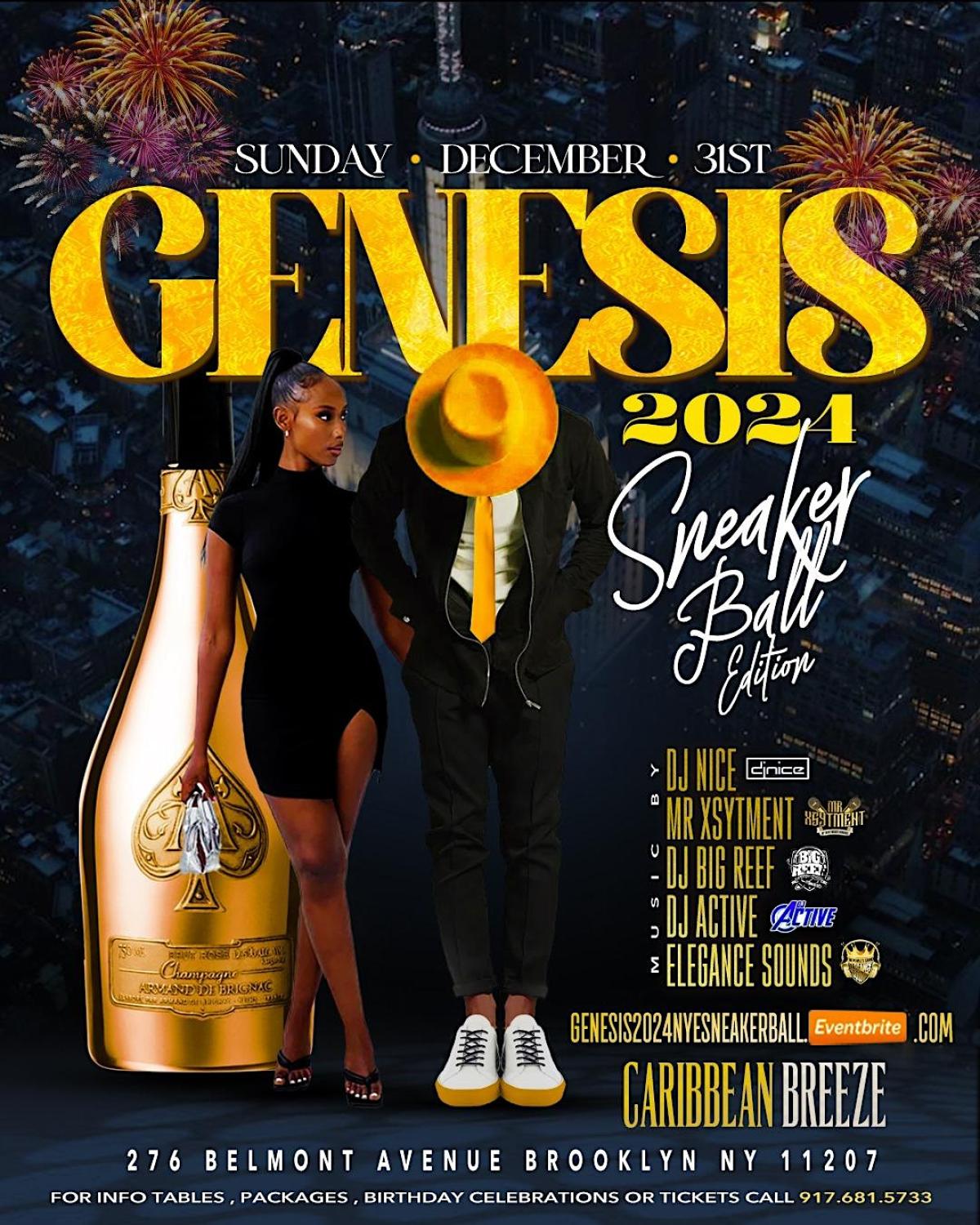 Genesis New Years Eve Sneaker Ball flyer or graphic.