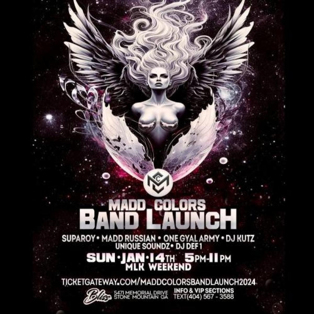 Madd Colors Band Launch flyer or graphic.