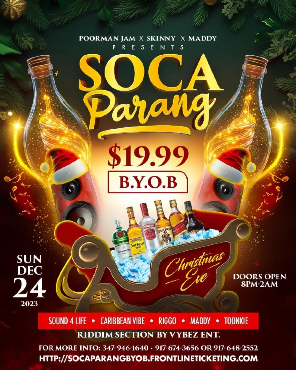 Soca Parang B.Y.O.B flyer or graphic.