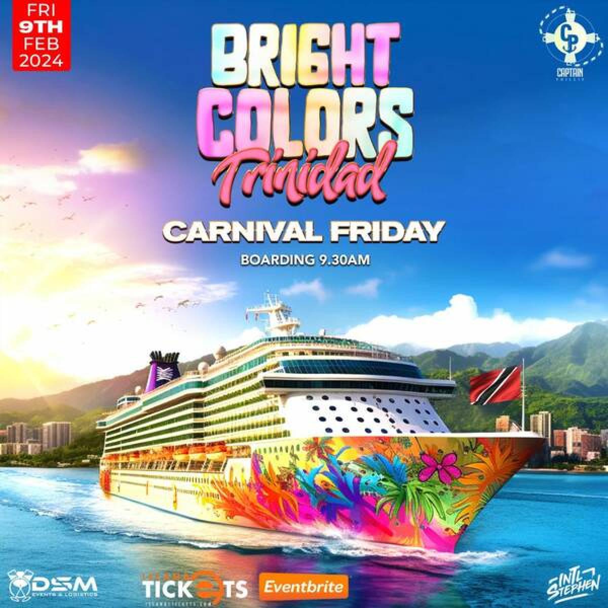 Bright Colors Boatride  flyer or graphic.