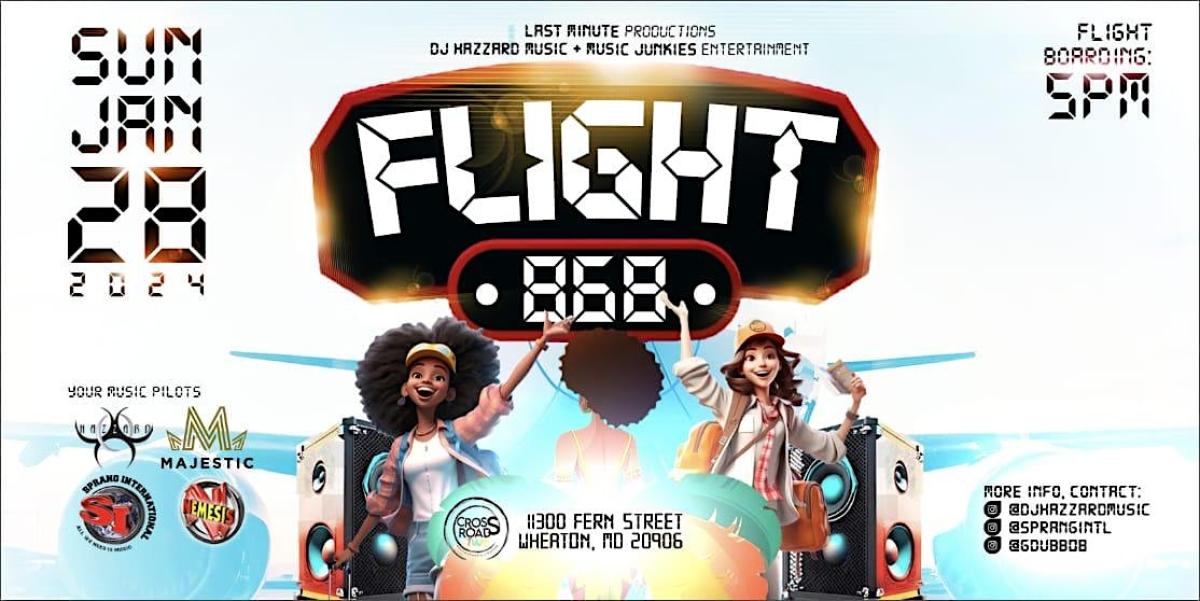 Flight 868: Trini Carnival Send-Off flyer or graphic.