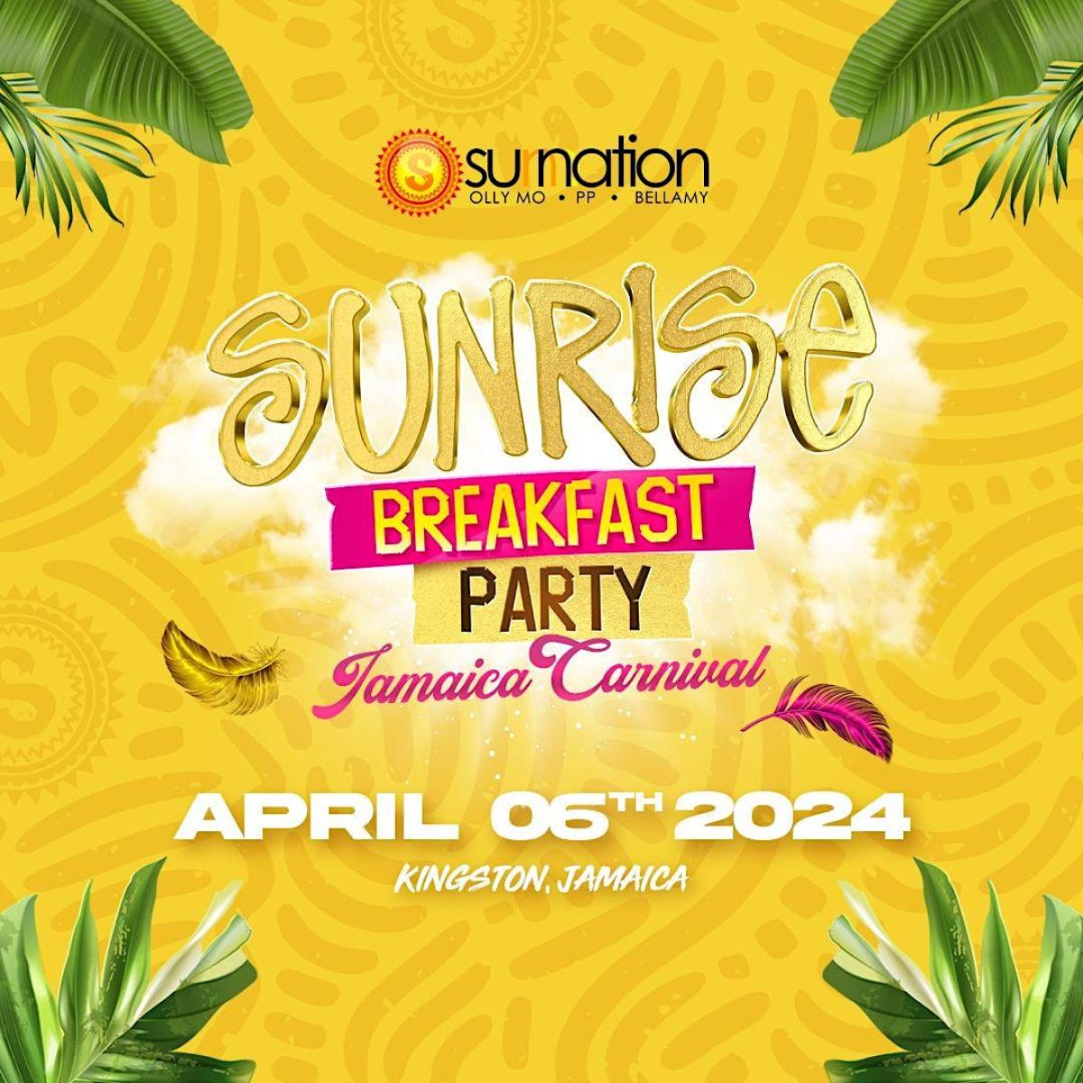 Sunrise Breakfast Party flyer or graphic.