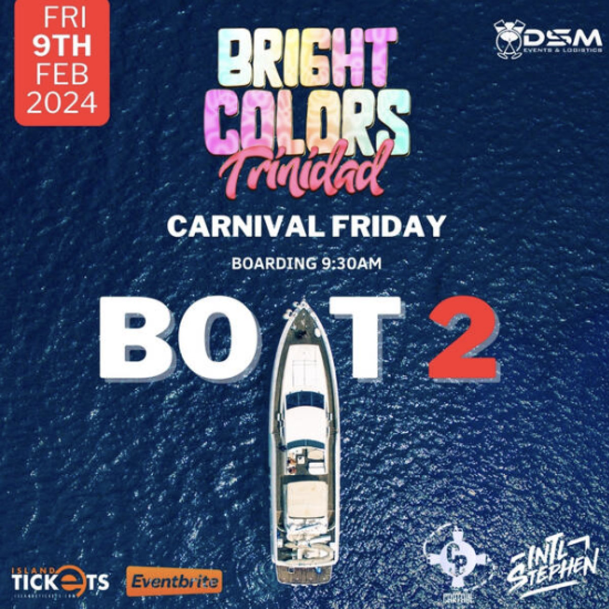 Bright Colors  Boatride Boat 2 flyer or graphic.