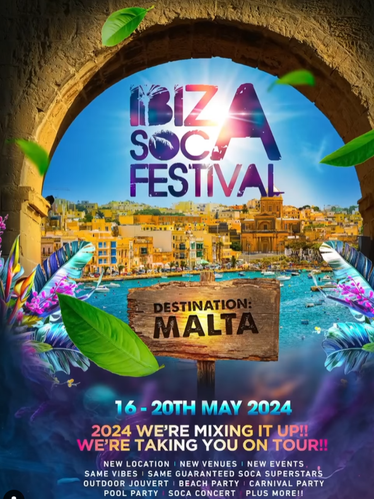 Ibiza Soca Festival flyer or graphic.