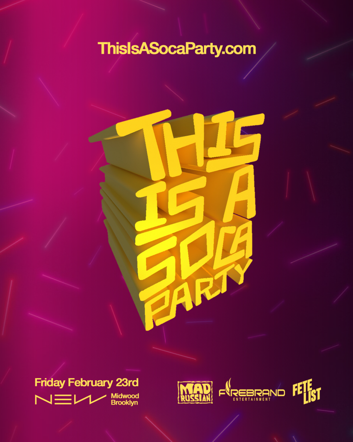 This is a SOCA Party (February) flyer or graphic.
