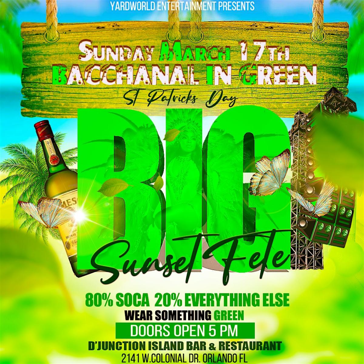 Bacchanal In Green  flyer or graphic.