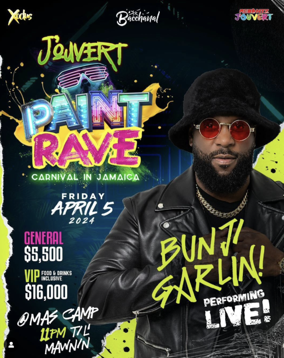 Bacchanal Jouvert – Paint Rave flyer or graphic.