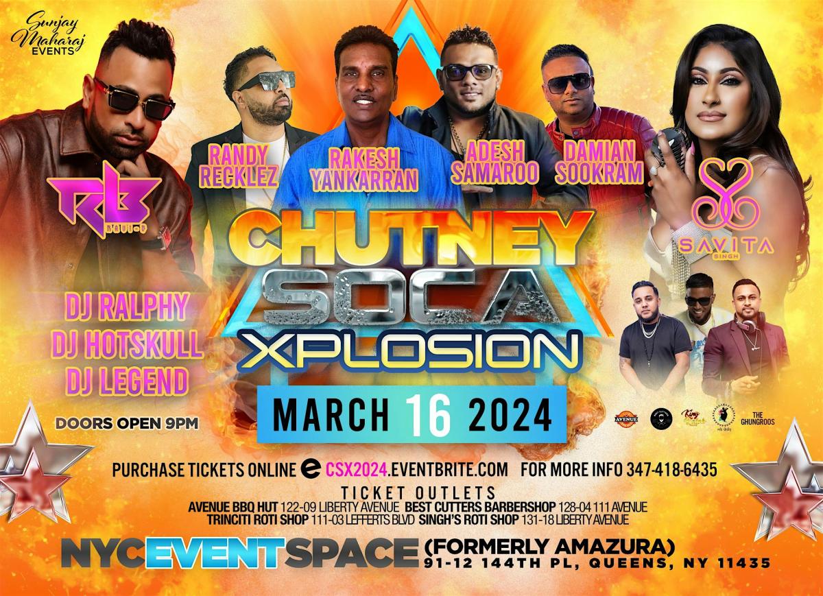 Chutney Soca Xplosion flyer or graphic.