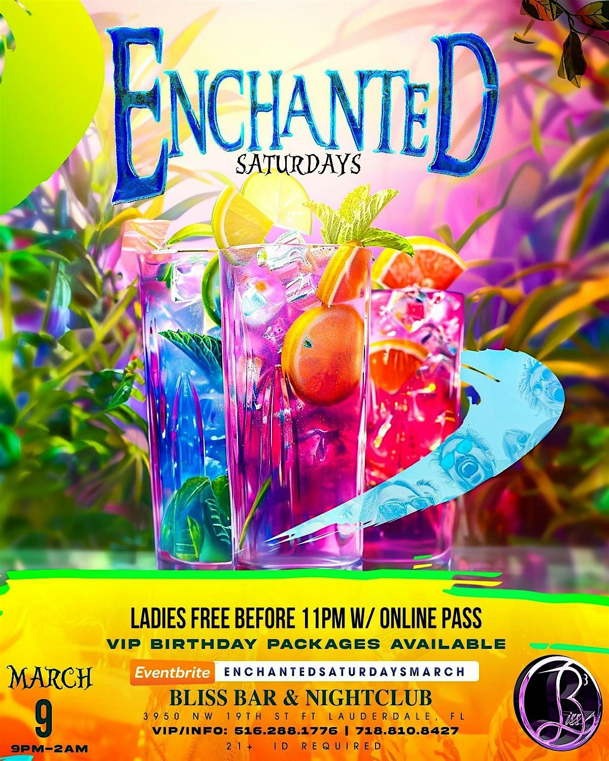 Enchanted Saturdays flyer or graphic.