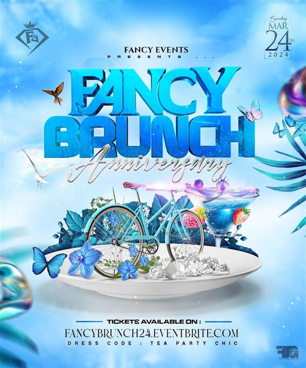 Fancy Brunch Anniversary flyer or graphic.