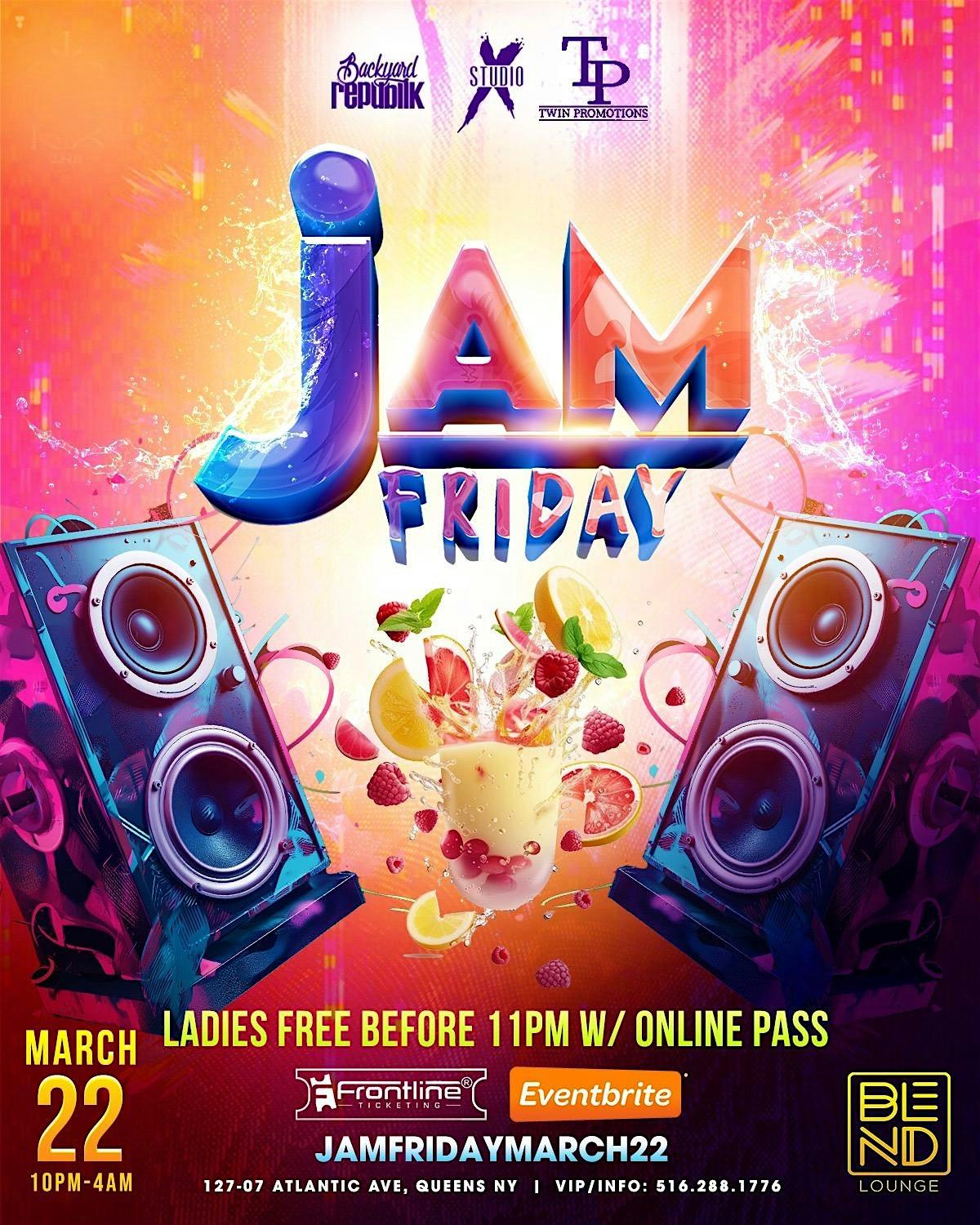 JAM FRIDAY flyer or graphic.